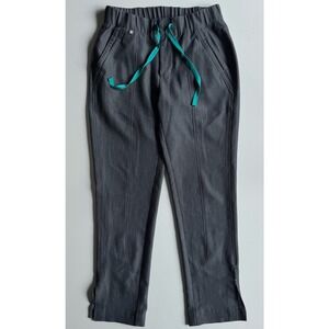 FIGS Cobija Tapered Leg Scrubs Pants Womens XXS Gray Slit Ankle Elastic‎ Waist